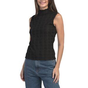 MAX STUDIO LONDON Black Sleeveless Mock Neck Top